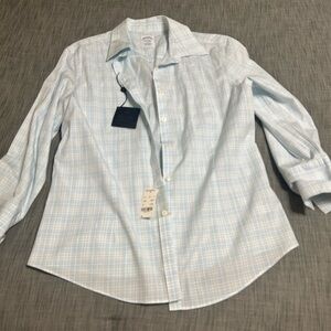 Brooks Brothers Light Blue Checkered Blouse